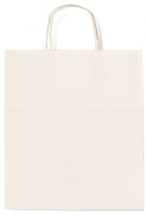 PAQ/25 BOLSAS KRAFT ALLEGRA COLOR BLANCO 21X8X16CM