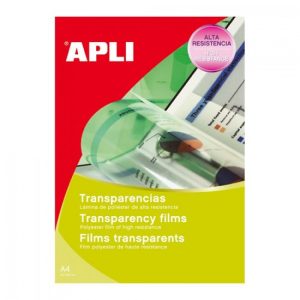 Caja 100 transparencias fotocopiadora A4 una cara Apli