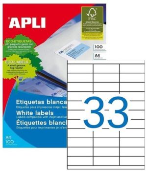 C/100 HOJAS ETIQUETAS FT/IM 70X25,4 APLI CANTOS RECTOS