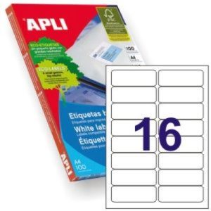 C/100 HOJAS ETIQUETAS FT/IM 105X35 APLI CANTOS RECTOS