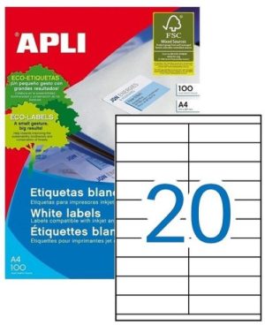 C/100 hojas etiquetas ft/im 105x29 apli cantos rectos
