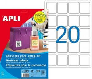 C/20 HOJAS ETIQUETAS ADHESIVAS PARA COMERCIO 45X45