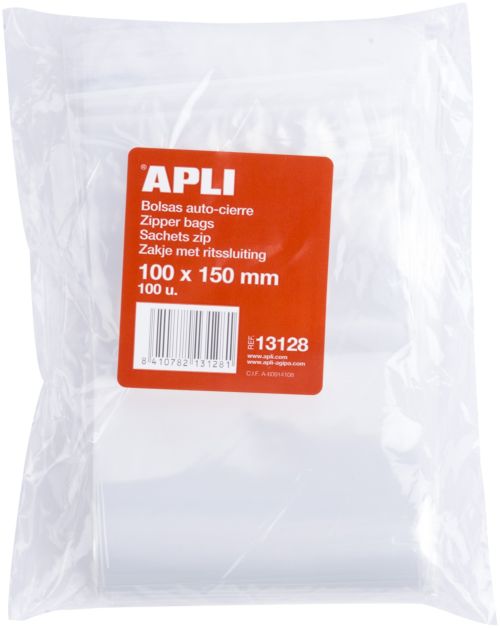 Paq/100 bolsas autocierre cremallera 100x150 mm zipper