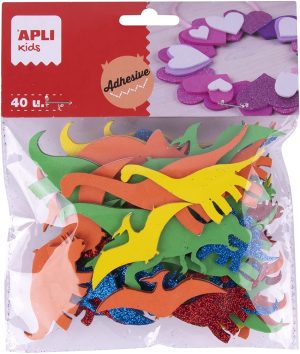 BOLSA 40 DINOSAURIOS GOMA EVA AUTOADHESIVOS