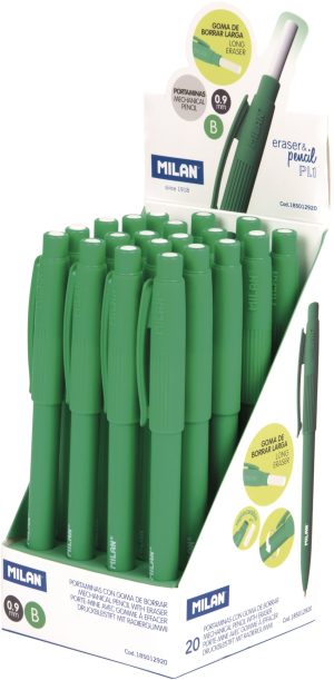 Exp 20 portaminas + goma 0,9mm hb pl1 color verde
