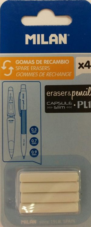 BLISTER 4 GOMAS DE RECAMBIO PARA PORTAMINAS PL1
