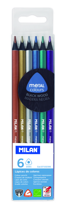C/6 lápices colores metalizados Milan Metal Colours