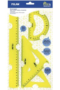 ESTUCHE DE DIBUJO FLEXIBLE 4 PIEZAS 30CM AMARILLO