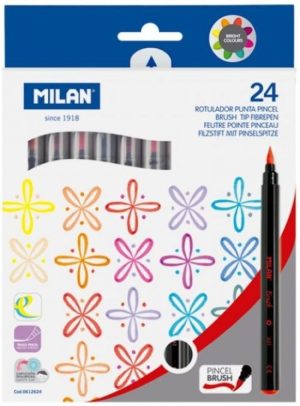 Estuche 24 rotuladores punta pincel milan
