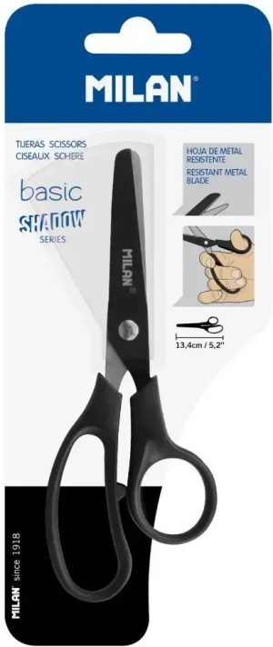 Bister tijera escolar basic 13 cm. color negro serie shadow