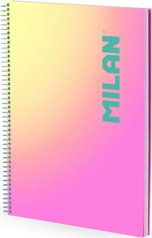 Cuaderno espiral a4 90h 95g. 1 horizontal microperforado serie sunset rosa