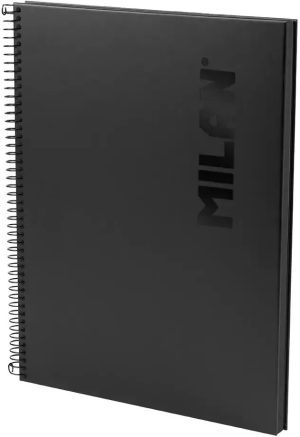 CUADERNO A4 ESPIRAL T.DURA CUADRICULA 80H 95G SHADOW NEGRO