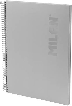 CUADERNO A4 ESPIRAL T.DURA LINEA 80H 95G SHADOW GRIS