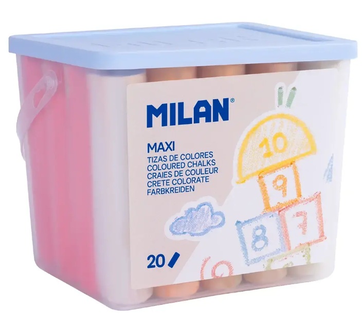 BOTE 20 TIZAS DE COLORES MAXI