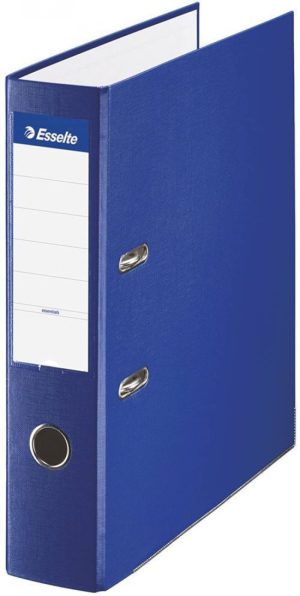 Archivador palanca folio lomo 75mm cartón forrado plastico color azul