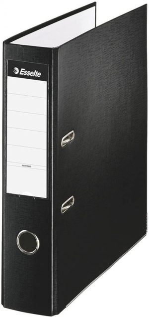 Archivador palanca folio lomo 75mm cartón forrado plastico color negro