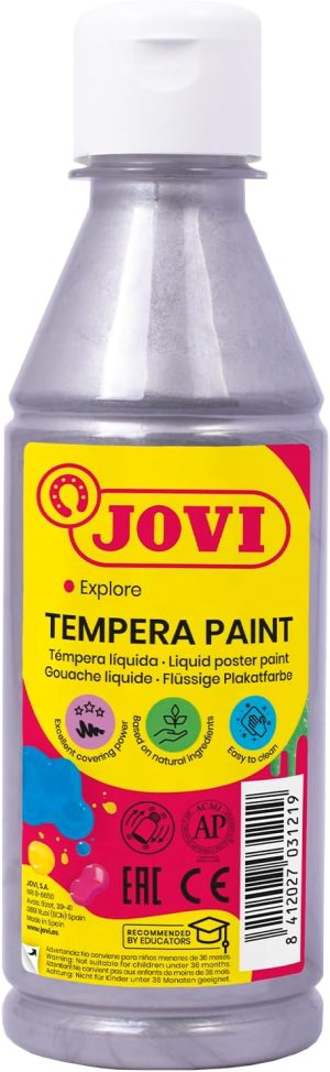 Bote tempera liquida jovi 250ml metalic plata