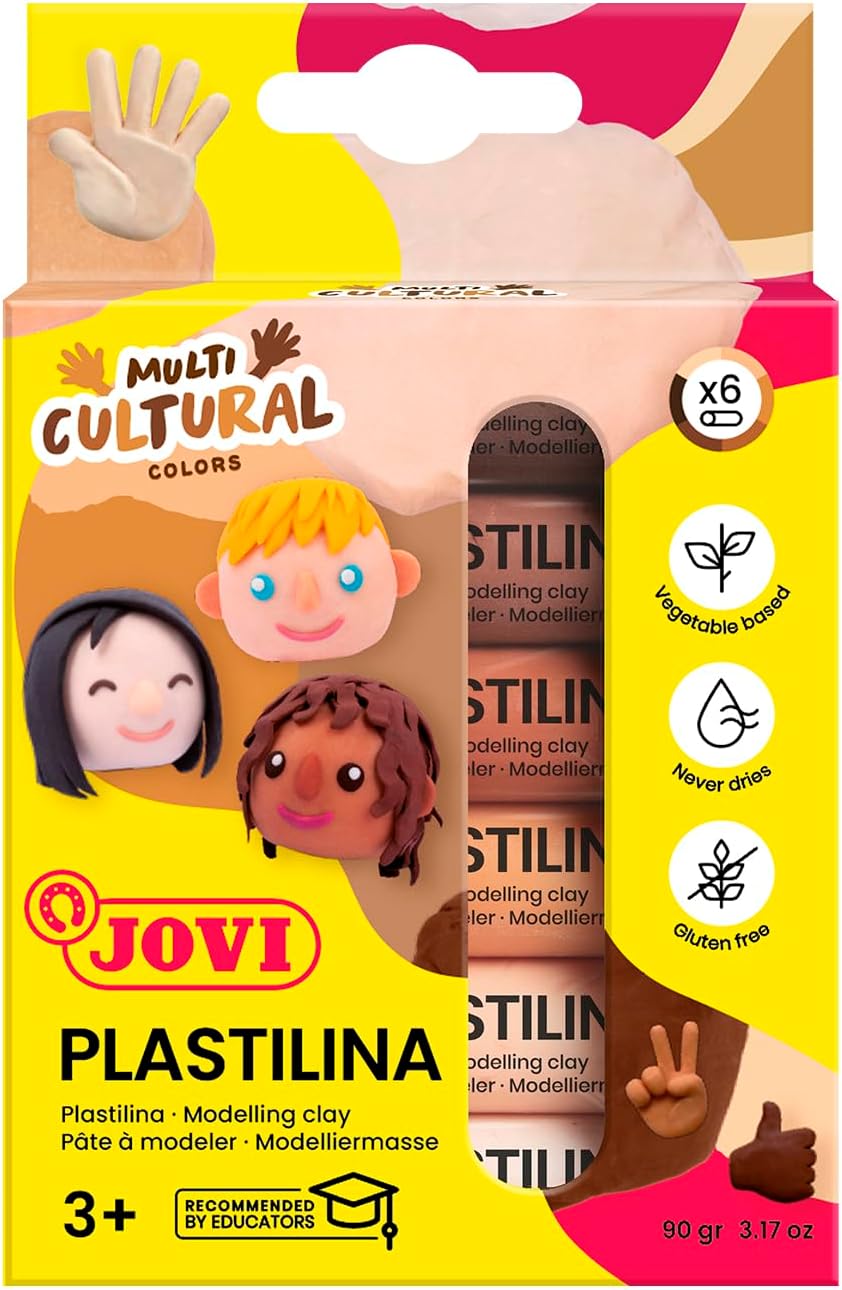 Estuche 6 barras plastilina jovi 15g. colores multicultural