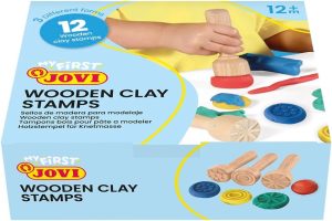 Pack 12 sellos madera texturas surtidas my first plastilina baby