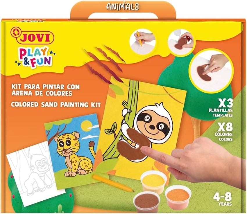 Kit pinta con arena de colores animales terrestres play &fun