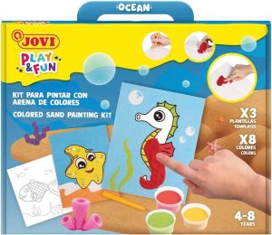 Kit pinta con arena de colores animales marinos play &fun