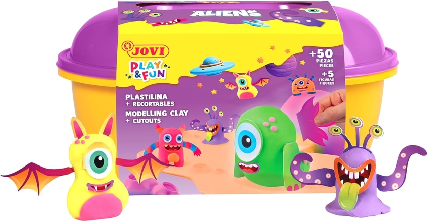Cofre de plastilina aliens con complementos y recortables