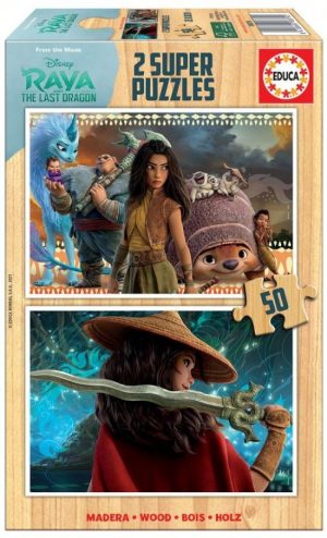Raya &the last dragon puzzle madera 2x50 piezas
