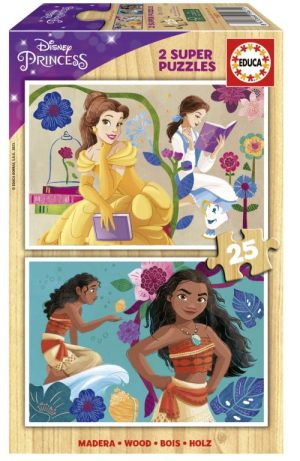 PUZZLE INFANTIL DISNEY PRINCESS BELLA+VAIANA 2X25 PIEZAS