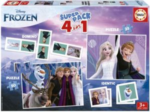 SUPERPACK 4 EN 1 FROZEN 2 PUZZLES + DOMINO + IDENTIC