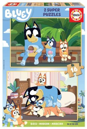PUZZLE 2X16 PIEZAS BLUEY MADERA