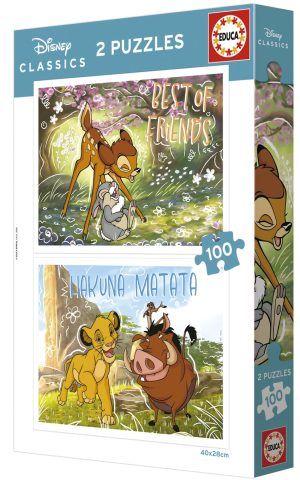 PUZZLE 2X100 PIEZAS CLASICOS DISNEY