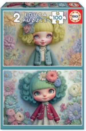 PUZZLE 2X100 PIEZAS CHICAS FLORALES