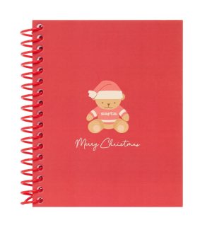 BLOC A6 120 HOJAS OSITO ROJO FELICES FIESTAS 11,8x14,6cm