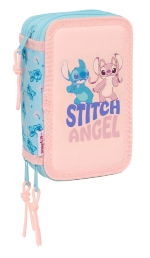PLUMIER TRIPLE 37 PIEZAS STITCH OHANA 12,5x19,5x5,5cm