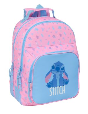 MOCHILA DOBLE ADAPTABLE CARRO STITCH BRIGHT 32x42x15cm