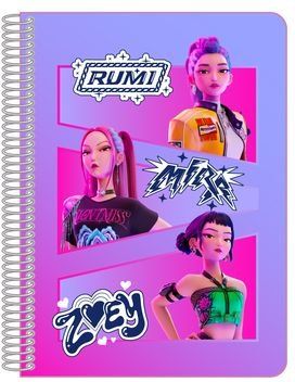 LIBRETA CUARTO 80 H. TAPAS DURAS K-POP Demon Hunters - STATIONERY 15,5x22x1cm