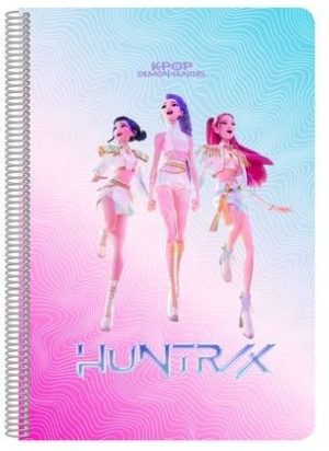 LIBRETA FOLIO 80 H. TAPAS DURAS K-POP Demon Hunters - STATIONERY 21,5x31x1cm