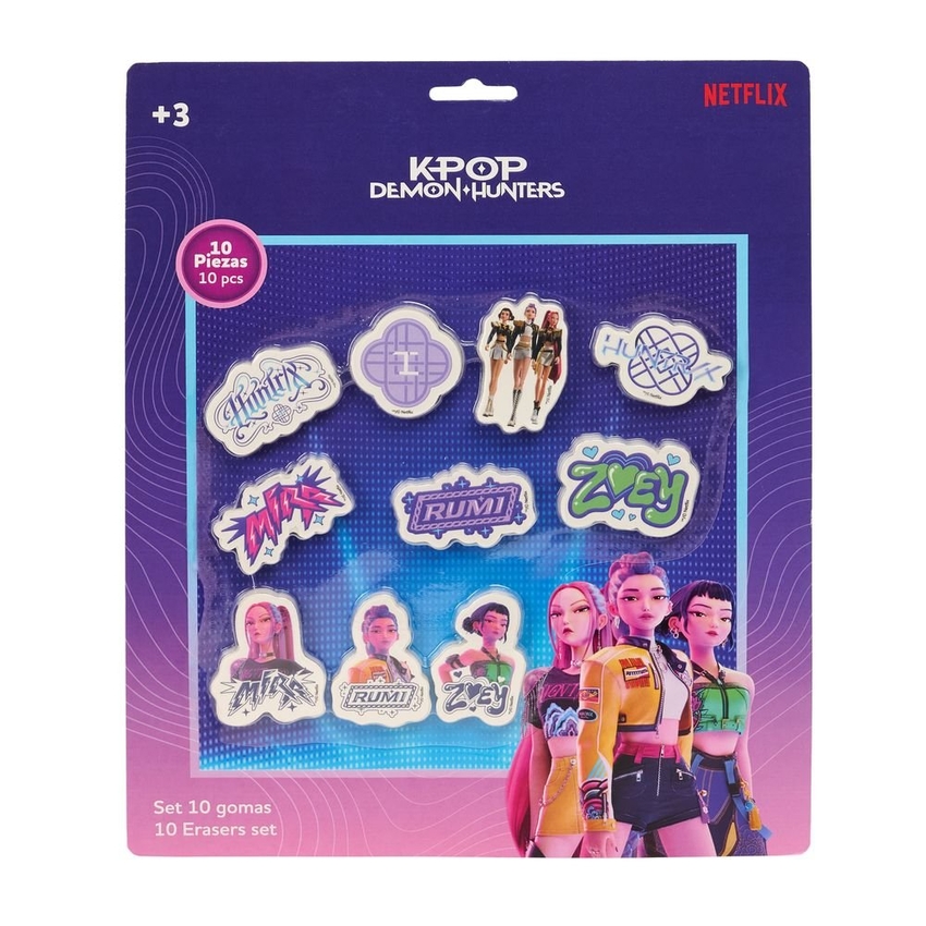 SET DE 10 GOMAS DE BORRAR K-POP DEMON HUNTERS