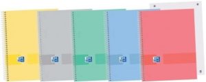 Paq/5 cuaderno espiral a5+ 80h 90g liso microperforado ebook1 oxford&you colores surtidos