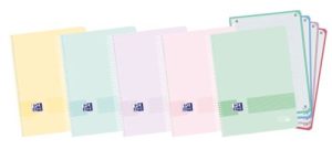 Paq/5 cuaderno espiral A5+ 120hojas 90g. cuadrícula 5x5 ebook4 colores pastel tapa plástico