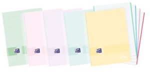 Paq/5 cuaderno espiral a6+ 120h 90g. cuadrícula 5x5 europeanbook4 live&go colores pastel
