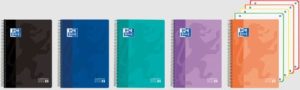 Paq/5 cuaderno espiral a5+ 120h 90g. cuadrícula 5x5 microperforado ebook4 classic tapa plastico