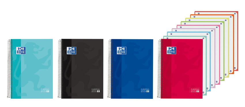 Paq/5 cuaderno espiral a4+ 160h 90g. cuadrícula 5x5 ebook8 xl classic colores surtidos