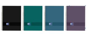 Paq/5 cuaderno espiral a5+ 120h 90g liso microperforado ebook5 oxford&you colores neutros
