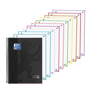 Paq/5 cuaderno espiral a4+ 200h 90g. cuadricula 5x5 ebook10 xl color negro
