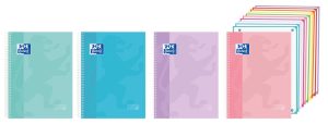 Paq/5 cuaderno espiral a4+ 200h 90g. cuadrícula 5x5 ebook10 touch colores pastel