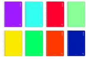 Paq/10 cuaderno espiral fº 80h 60g. pauta 2.5 c/m tapa carton pacsa