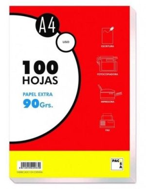 Paquete a4 100h 90g cuadricula 4x4