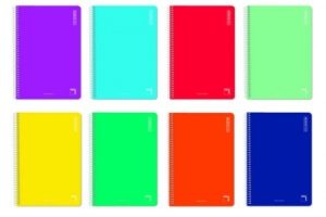 Paq/10 Cuaderno espiral fº 80h 60g. cuad.4x4 c/m tapa carton pacsa