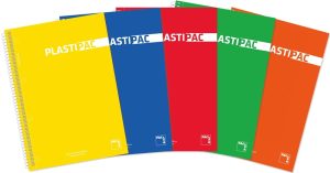 Paq/4 cuaderno espiral a5 100h 90g. cuad.5x5 microperforado + greca tapa plástico